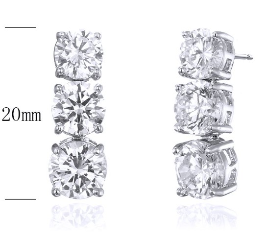 SE27029, Ladies' Moissanite Ring, S925, Rhodium Plated, White, 4.79g