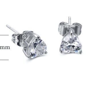 SE16915, Ladies' Moissanite Earring, S925, Rhodium Plated, White, 1.52g