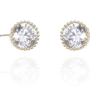 SE38570, Ladies' Moissanite Earring, S925, Rhodium Plated, White, 1.85g