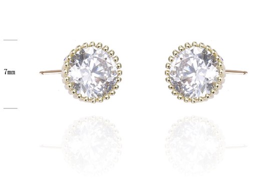 SE38570, Ladies' Moissanite Earring, S925, Rhodium Plated, White, 1.85g