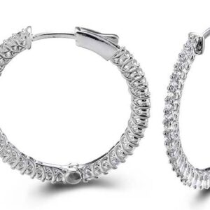 SE14715, Ladies' Moissanite Earring, S925, Rhodium Plated, White, 5.46g