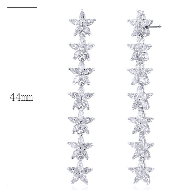 SE16204, Ladies' Moissanite Ring, S925, Rhodium Plated, White, 5.56g