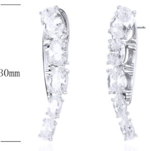 SE30552, Ladies' Moissanite Ring, S925, Rhodium Plated, White, 4.6g