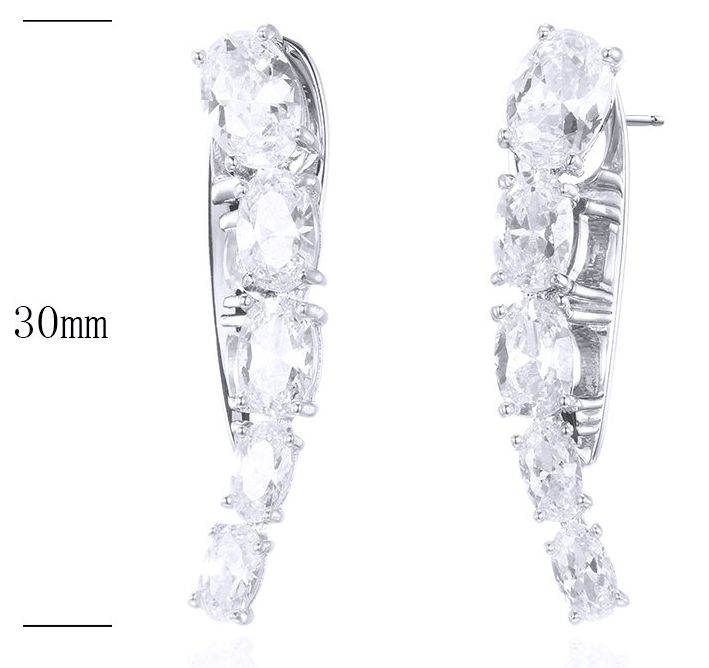 SE30552, Ladies' Moissanite Ring, S925, Rhodium Plated, White, 4.6g