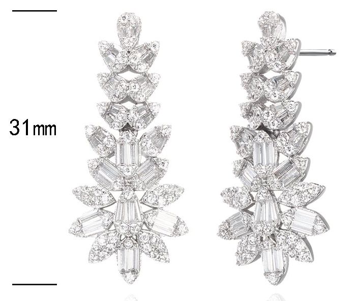 SE31985, Ladies' Moissanite Ring, S925, Rhodium Plated, White, 6.51g