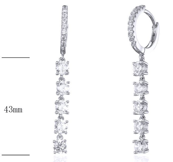 SE25898, Ladies' Moissanite Ring, S925, Rhodium Plated, White, 4.23g