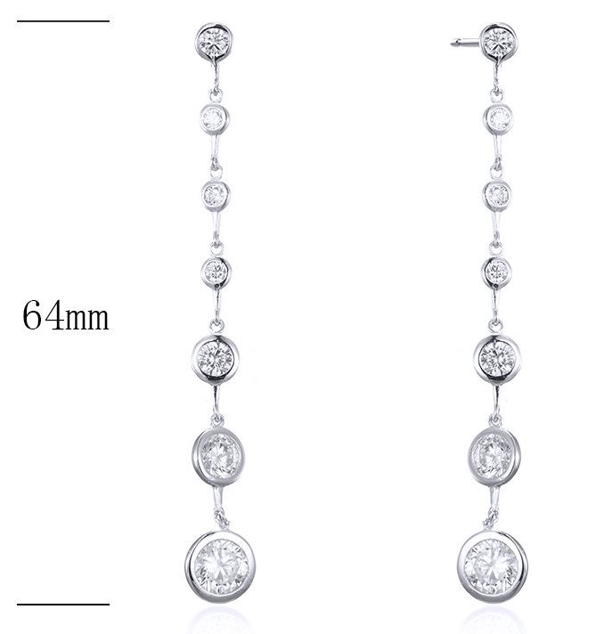 SE24463, Ladies' Moissanite Ring, S925, Rhodium Plated, White, 4.34g
