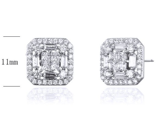 SE24940, Ladies' Moissanite Ring, S925, Rhodium Plated, White, 2.64g