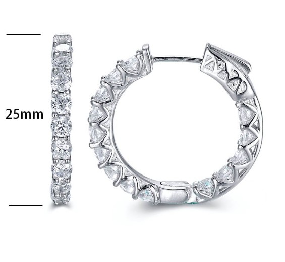 SE15952, Ladies' Moissanite Ring, S925, Rhodium Plated, White, 6.45g