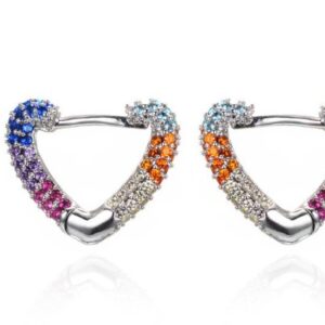 SE34122, Ladies' Moissanite Earring, S925, Rhodium Plated, White, 2.28g