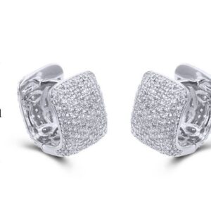 SE24568, Ladies' Moissanite Earring, S925, Rhodium Plated, White, 6.79g