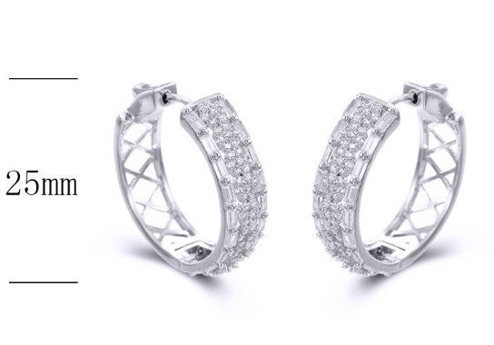 SE24988, Ladies' Moissanite Ring, S925, Rhodium Plated, White, 8.19g