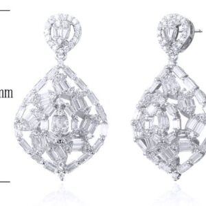 SE29601, Ladies' Moissanite Ring, S925, Rhodium Plated, White, 5.8g