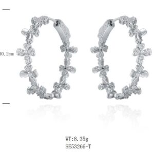 SE53266, Ladies' Moissanite Ring, S925, Rhodium Plated, White, 8.35g