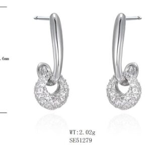 SE51279, Ladies' Moissanite Ring, S925, Rhodium Plated, White, 2.02g