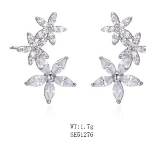 SE51276, Ladies' Moissanite Ring, S925, Rhodium Plated, White, 1.7g