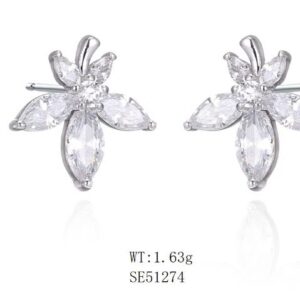 SE51274, Ladies' Moissanite Ring, S925, Rhodium Plated, White, 1.63g