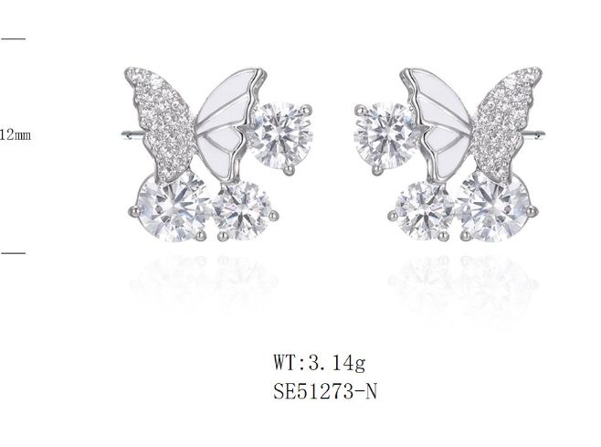 SE51273, Ladies' Moissanite Ring, S925, Rhodium Plated, White, 3.14g