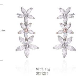 SE51275, Ladies' Moissanite Ring, S925, Rhodium Plated, White, 2.13g