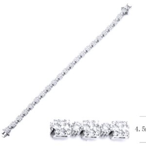SB12562, Ladies' Moissanite Ring, S925, Rhodium Plated, White, 11.15g