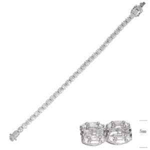 SB14888, Ladies' Moissanite Ring, S925, Rhodium Plated, White, 10.3g