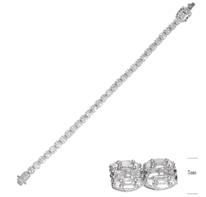SB14888, Ladies' Moissanite Ring, S925, Rhodium Plated, White, 10.3g