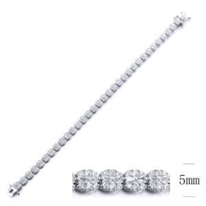 SB12186, Ladies' Moissanite Ring, S925, Rhodium Plated, White, 10.47g