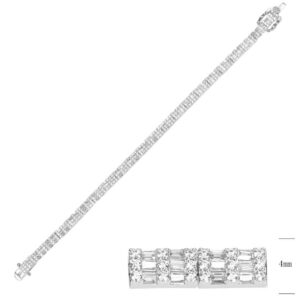 SB14898, Ladies' Moissanite Ring, S925, Rhodium Plated, White, 11.04g
