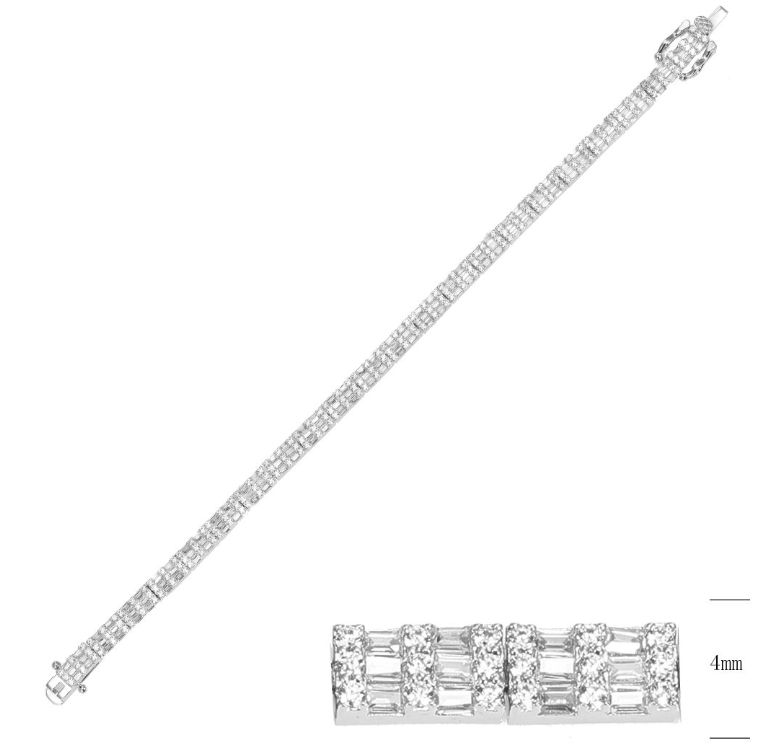 SB14898, Ladies' Moissanite Ring, S925, Rhodium Plated, White, 11.04g