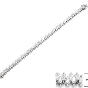 SB13129, Ladies' Moissanite Ring, S925, Rhodium Plated, White, 11.6g