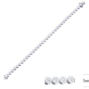 SB09862, Ladies' Moissanite Ring, S925, Rhodium Plated, White, 10.08g