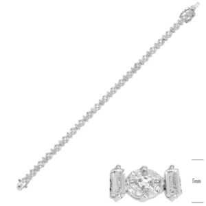 SB14889, Ladies' Moissanite Ring, S925, Rhodium Plated, White, 9.81g