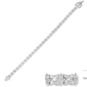 SB14894, Ladies' Moissanite Ring, S925, Rhodium Plated, White, 11.9g