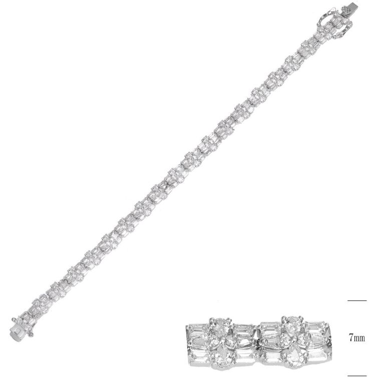 SB14907, Ladies' Moissanite Ring, S925, Rhodium Plated, White, 12.45g