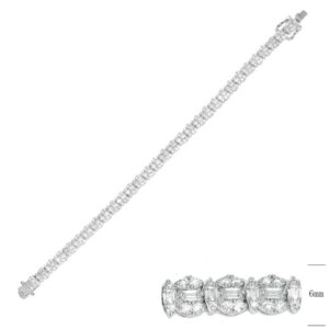 SB14893, Ladies' Moissanite Ring, S925, Rhodium Plated, White, 10.88g