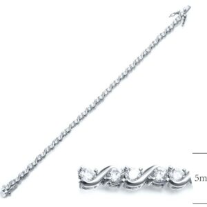 SB03149, Ladies' Moissanite Ring, S925, Rhodium Plated, White, 11.7g