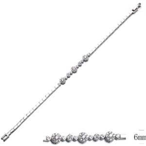 SB09139, Ladies' Moissanite Bracelet, S925, Rhodium Plated, White, 7.17g