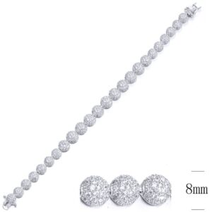 SB09797, Ladies' Moissanite Bracelet, S925, Rhodium Plated, White, 18.36g