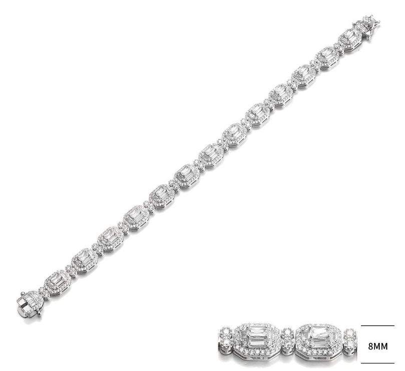 SB13154, Ladies' Moissanite Ring, S925, Rhodium Plated, White, 16.85g