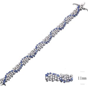SB09117, Ladies' Moissanite Bracelet, S925, Rhodium Plated, White, 22.93g