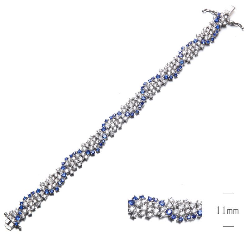 SB09117, Ladies' Moissanite Bracelet, S925, Rhodium Plated, White, 22.93g