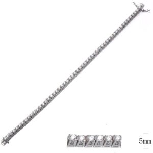 SB09098, Ladies' Moissanite Bracelet, S925, Rhodium Plated, White, 23.1g