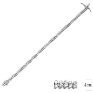 SB06176, Ladies' Moissanite Bracelet, S925, Rhodium Plated, White, 10.19g