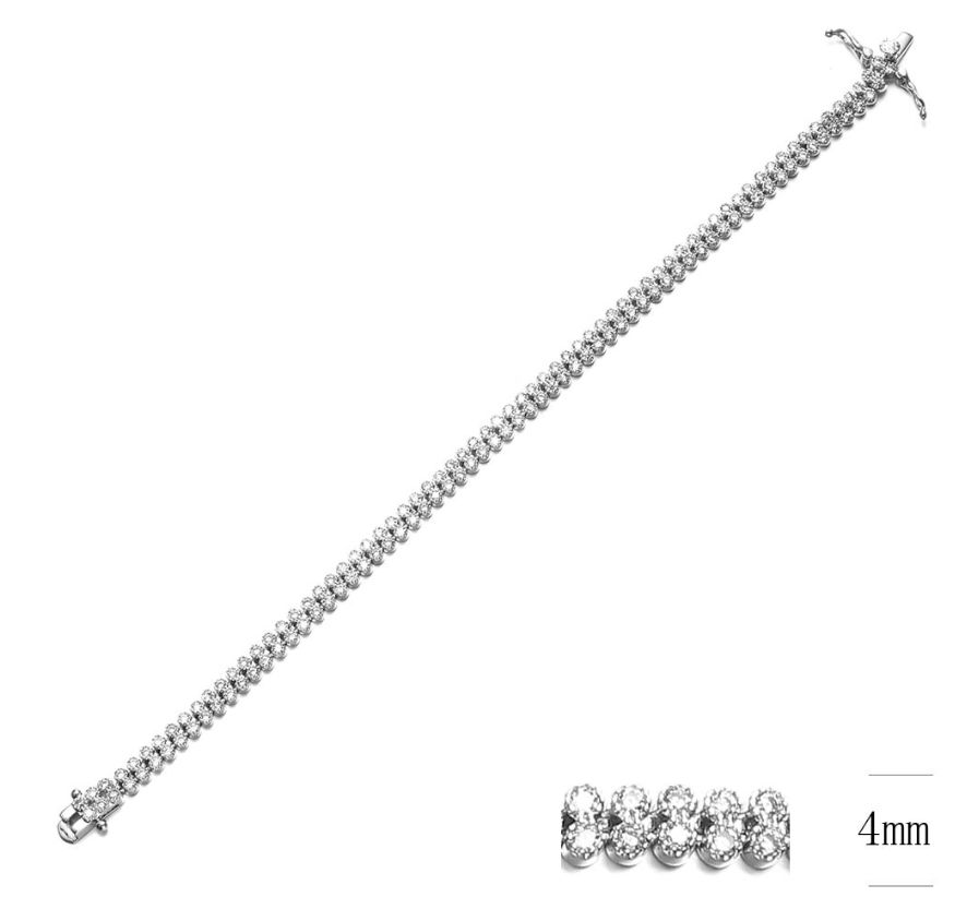 SB06176, Ladies' Moissanite Bracelet, S925, Rhodium Plated, White, 10.19g