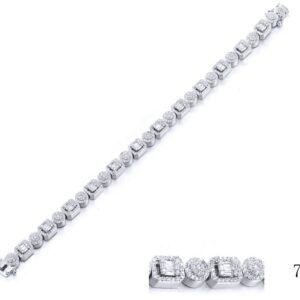 SB10796, Ladies' Moissanite Bracelet, S925, Rhodium Plated, White, 21.52g