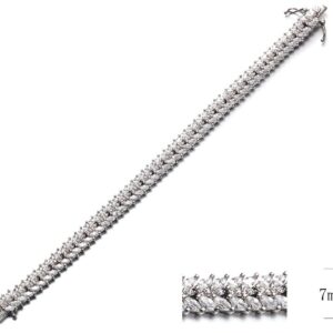 SB09093, Ladies' Moissanite Bracelet, S925, Rhodium Plated, White, 19.99g