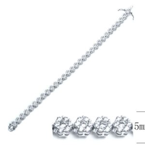 SB06938, Ladies' Moissanite Bracelet, S925, Rhodium Plated, White, 14.38g