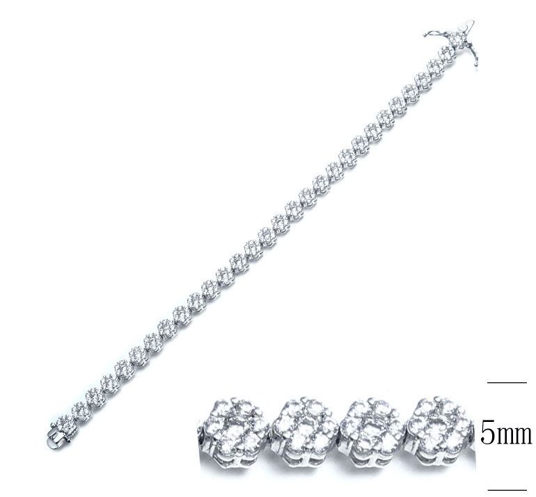 SB06938, Ladies' Moissanite Bracelet, S925, Rhodium Plated, White, 14.38g