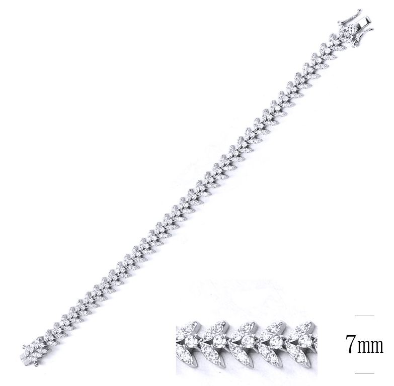 SB10751, Ladies' Moissanite Bracelet, S925, Rhodium Plated, White, 12.06g