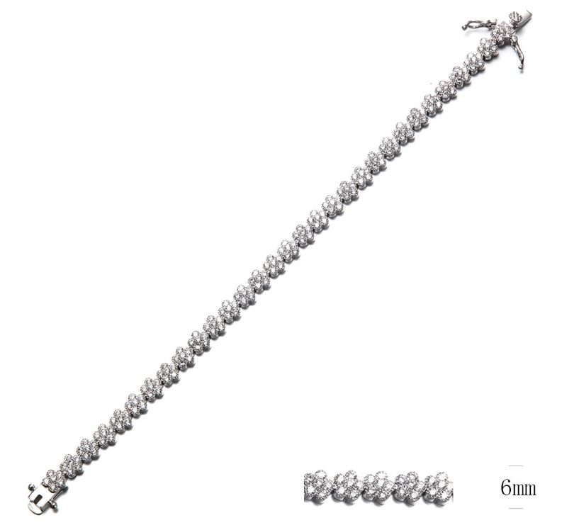 SB09050, Ladies' Moissanite Ring, S925, Rhodium Plated, White, 13.76g